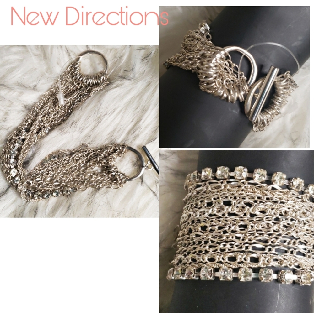 New Directions multi-link silver bracelet.
